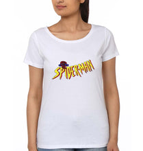 Load image into Gallery viewer, Spiderman Superhero T-Shirt for Women-White-Ektarfa.online

