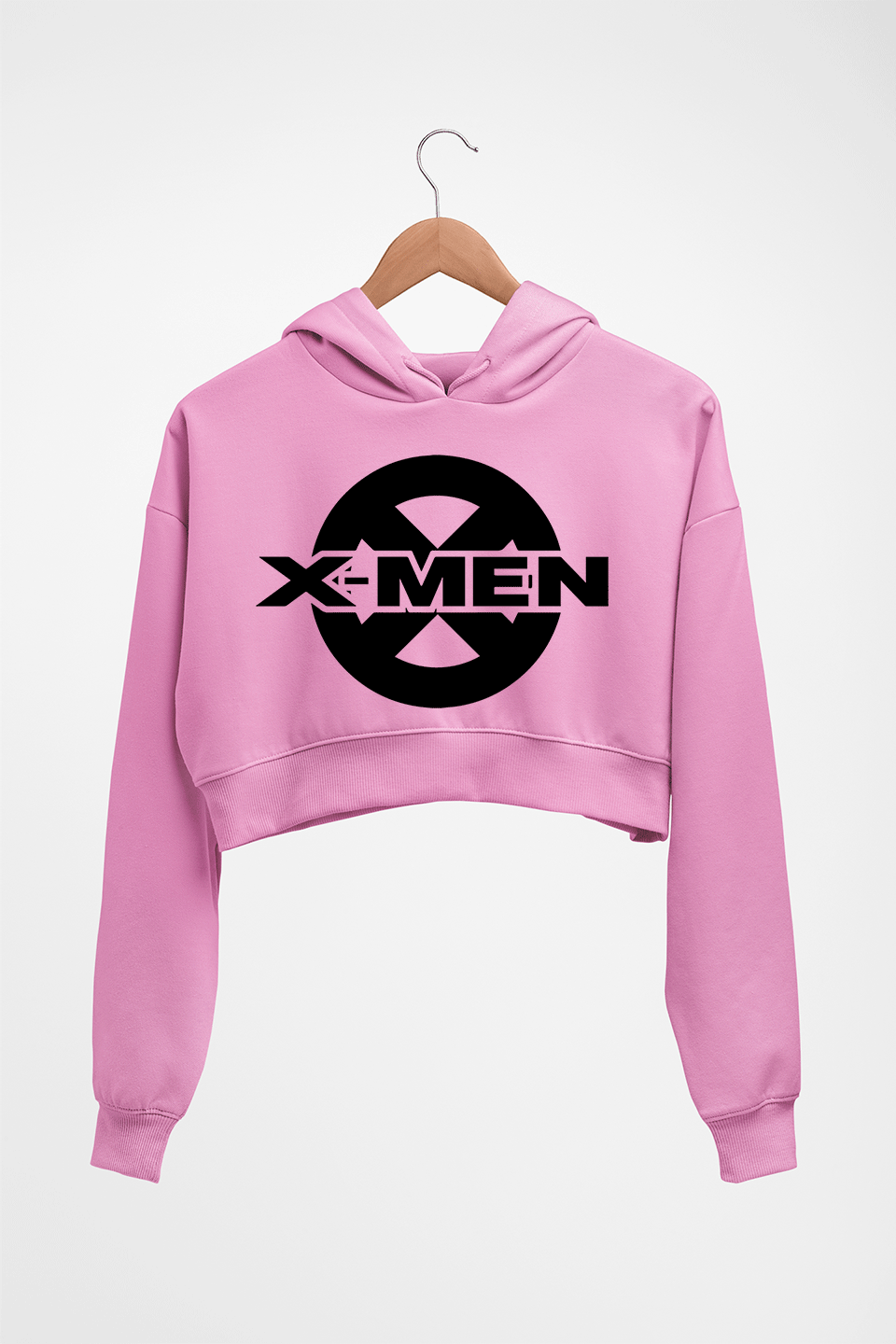 X-Men Crop HOODIE FOR WOMEN-Light Baby Pink-Ektarfa.online
