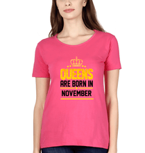 Load image into Gallery viewer, Queens Are Born In November T-Shirt for Women-Pink-Ektarfa.online
