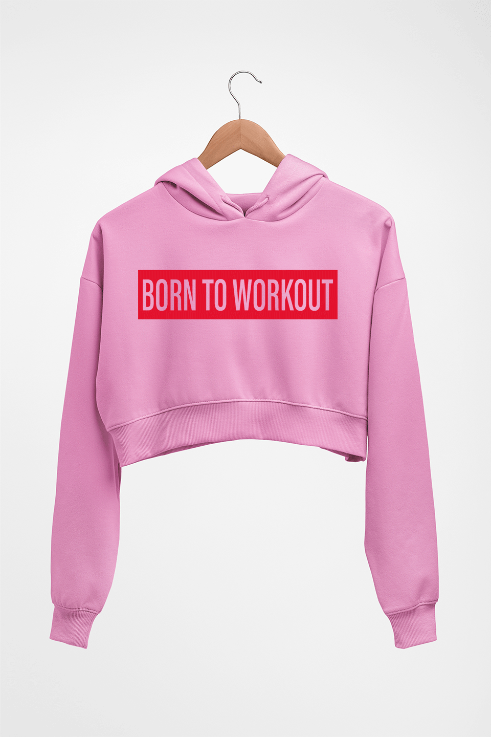 Gym Workout Crop HOODIE FOR WOMEN-Light Baby Pink-Ektarfa.online