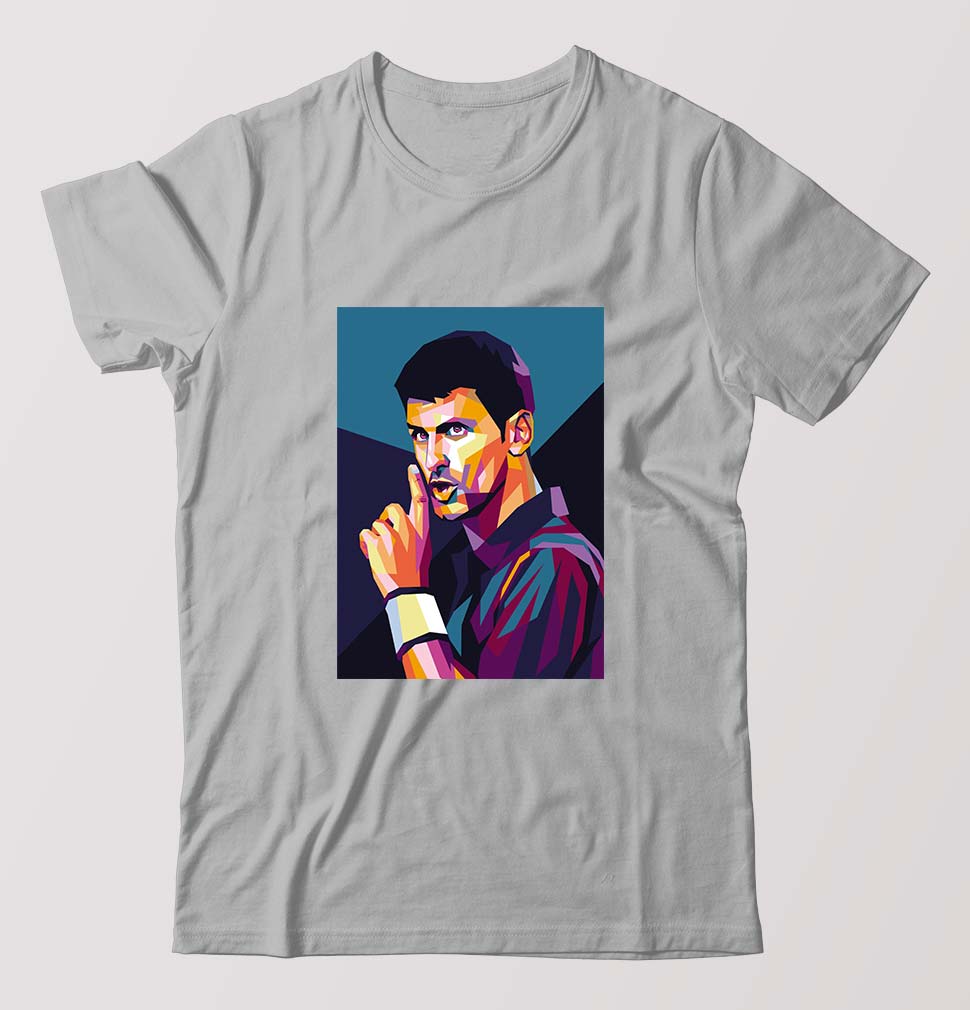 Novak Djokovic Tennis T-Shirt for Men-Grey Melange-Ektarfa.online