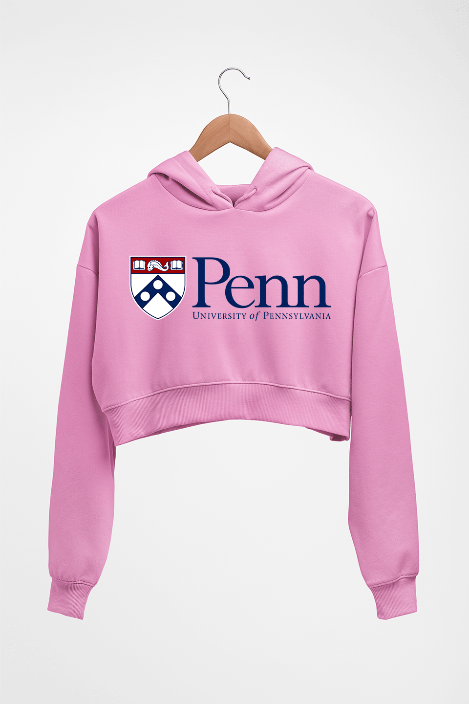 University of Pennsylvania Crop HOODIE FOR WOMEN-Light Baby Pink-Ektarfa.online