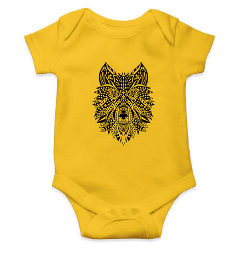 WOLF Kids Romper For Baby Boy/Girl-0-5 Months(18 Inches)-Yellow-Ektarfa.online