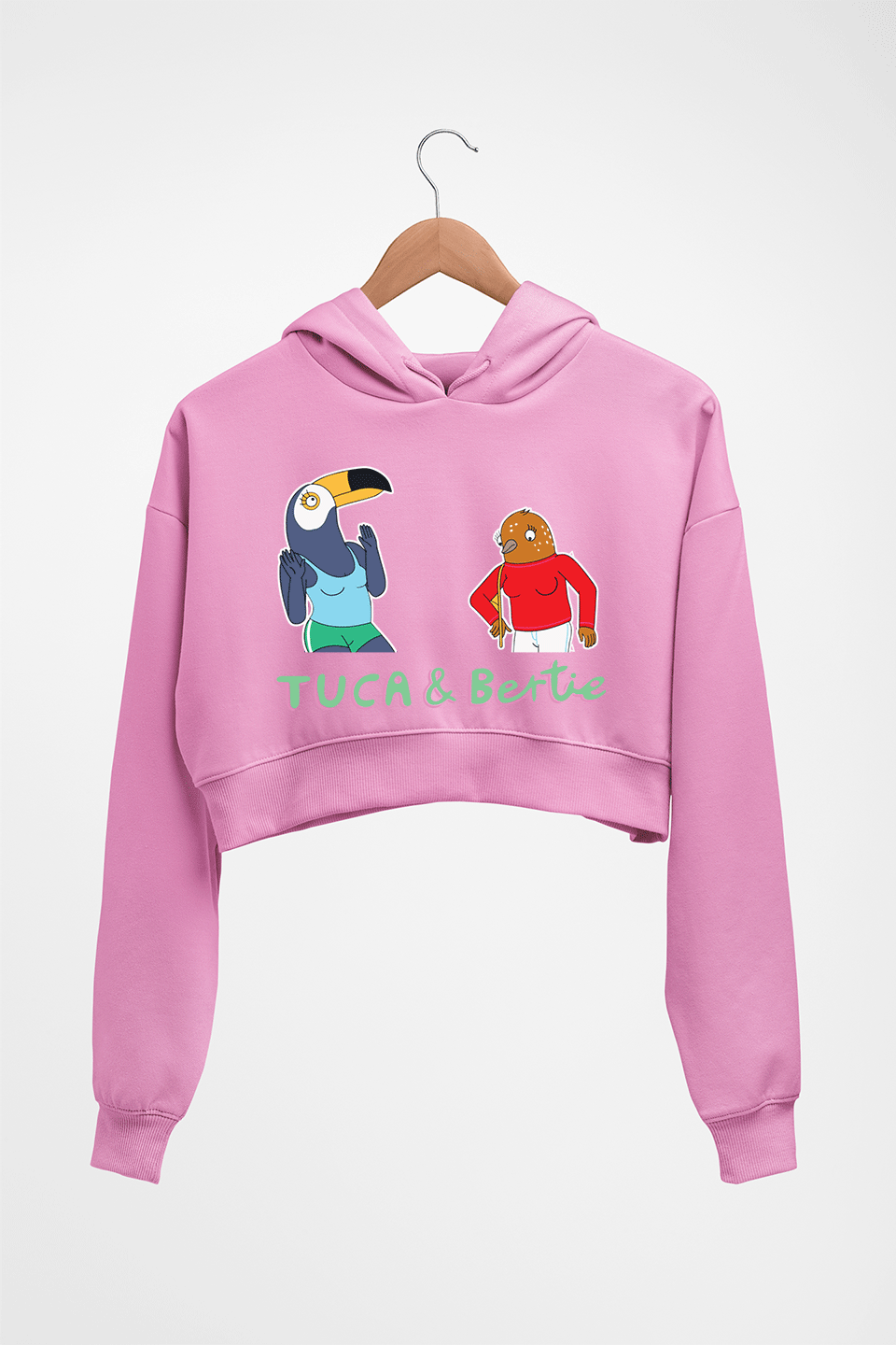 Tuca & Bertie Crop HOODIE FOR WOMEN-Light Baby Pink-Ektarfa.online