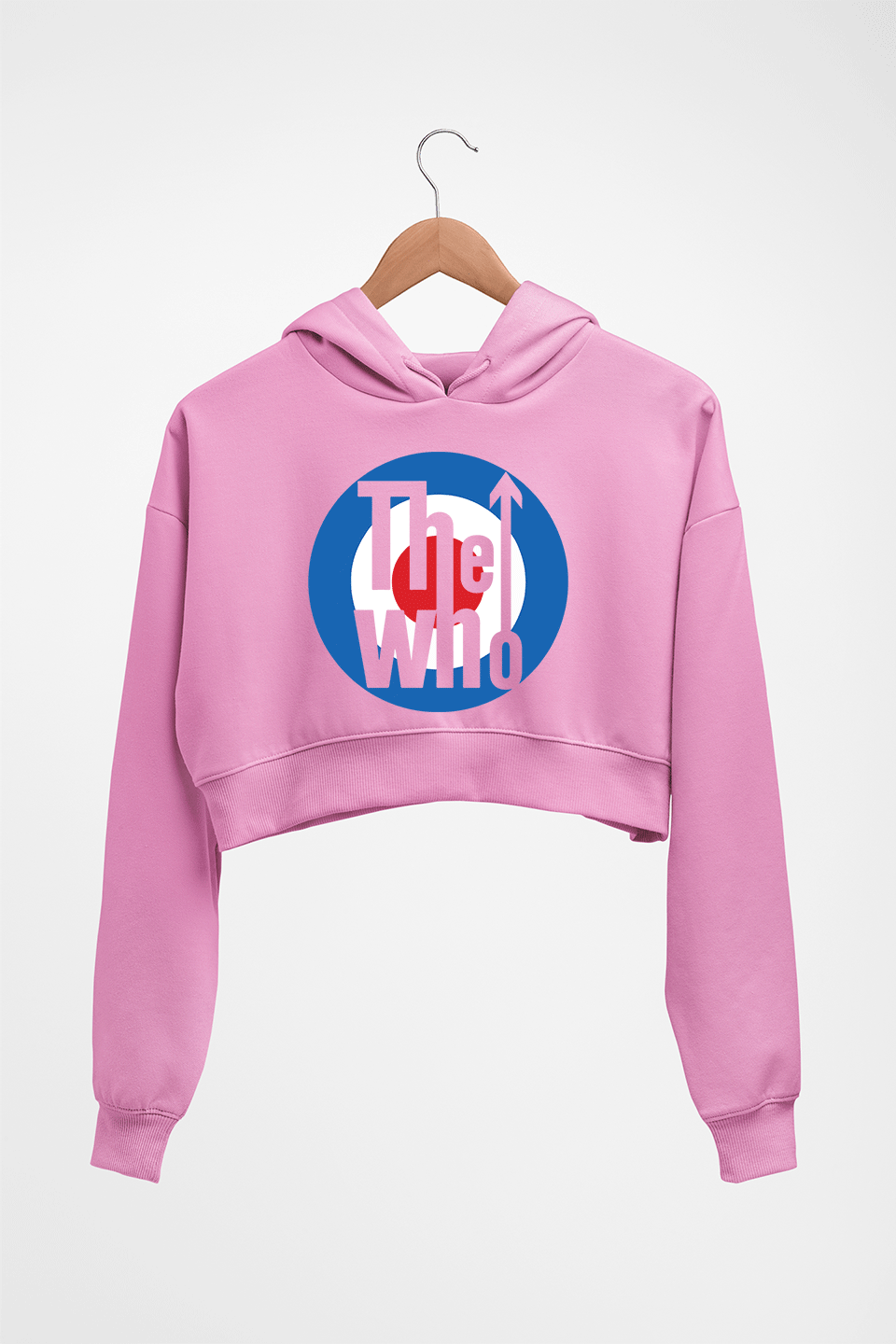 The Who Band Crop HOODIE FOR WOMEN-Light Baby Pink-Ektarfa.online