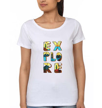 Load image into Gallery viewer, Explore Travel Adventure T-Shirt for Women-White-Ektarfa.online
