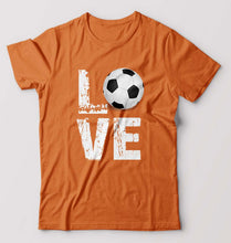 Load image into Gallery viewer, Love Football T-Shirt for Men-S(38 Inches)-Orange-Ektarfa.online
