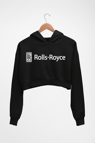 Rolls Royce Crop HOODIE FOR WOMEN-Black-Ektarfa.online