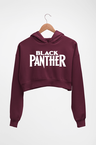 Black Panther Superhero Crop HOODIE FOR WOMEN-Maroon-Ektarfa.online