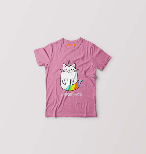 MEOWNICORN Kids T-Shirt for Boy/Girl-Pink-Ektarfa.online