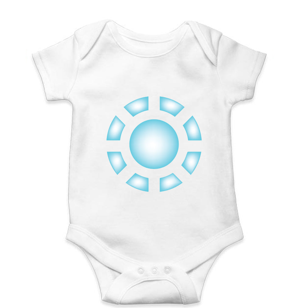 ARC REACTOR Iron Man Superhero Kids Romper For Baby Boy/Girl-0-5 Months(18 Inches)-White-Ektarfa.online