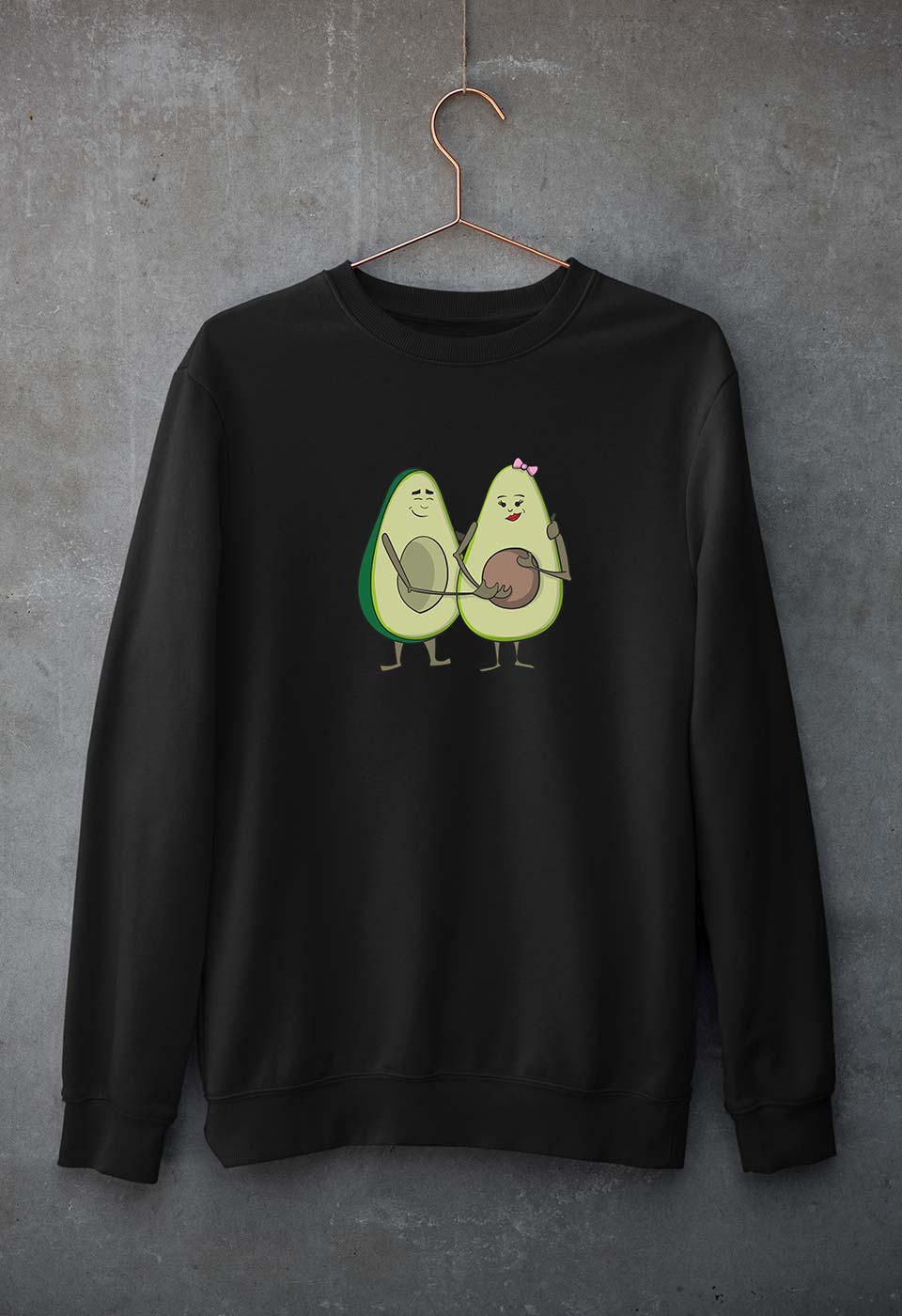 Avocado Unisex Sweatshirt for Men/Women-Black-Ektarfa.online