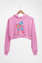 Load image into Gallery viewer, Captain America Superhero Crop HOODIE FOR WOMEN-Light Baby Pink-Ektarfa.online
