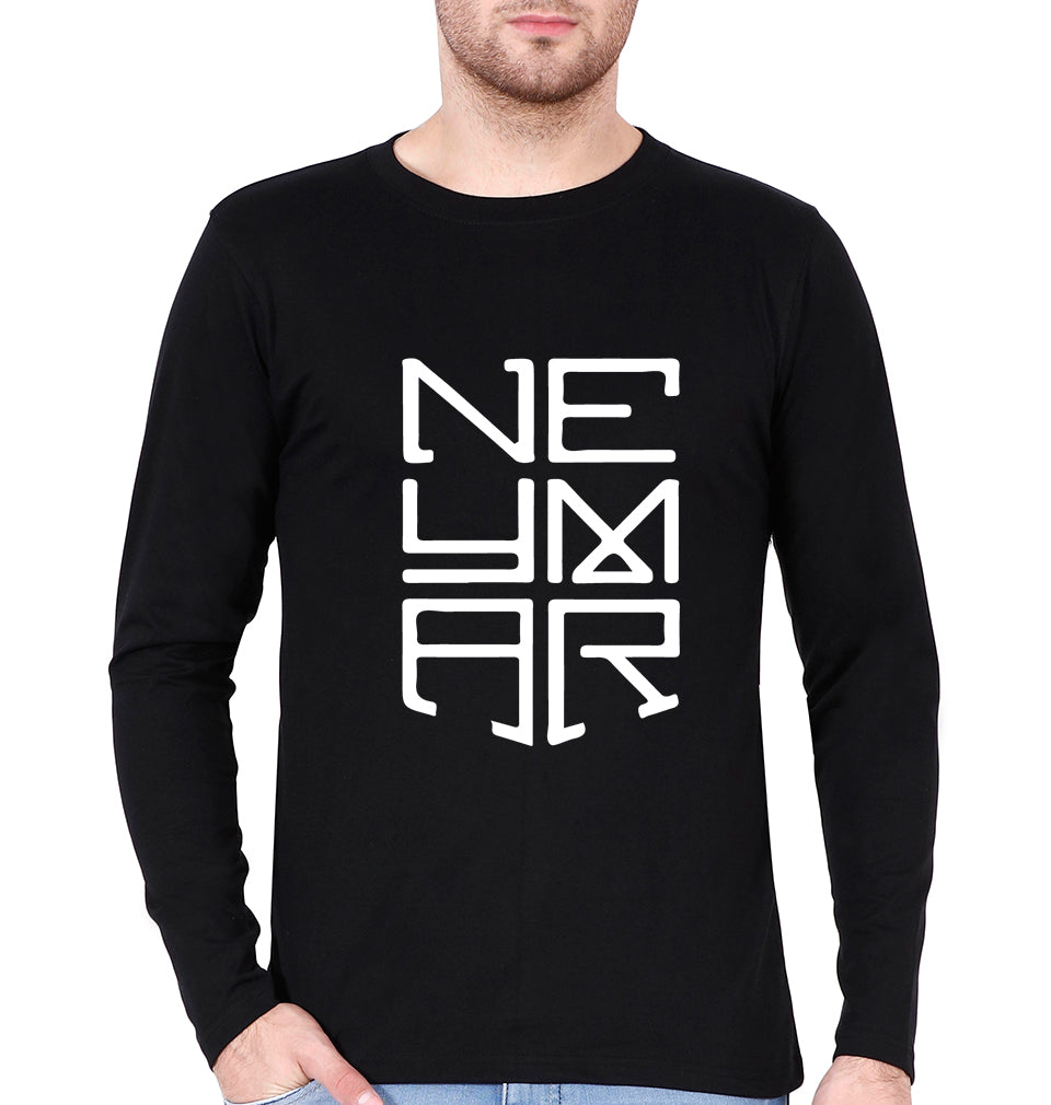 Neymar Full Sleeves T-Shirt for Men-Black-Ektarfa.online