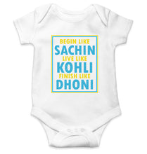 Load image into Gallery viewer, CRICKET Sachin Kohli Dhoni Kids Romper For Baby Boy/Girl-0-5 Months(18 Inches)-White-Ektarfa.online
