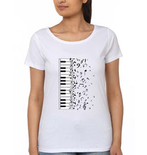 Load image into Gallery viewer, Piano T-Shirt for Women-White-Ektarfa.online
