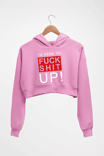 Fuck Crop HOODIE FOR WOMEN-Light Baby Pink-Ektarfa.online
