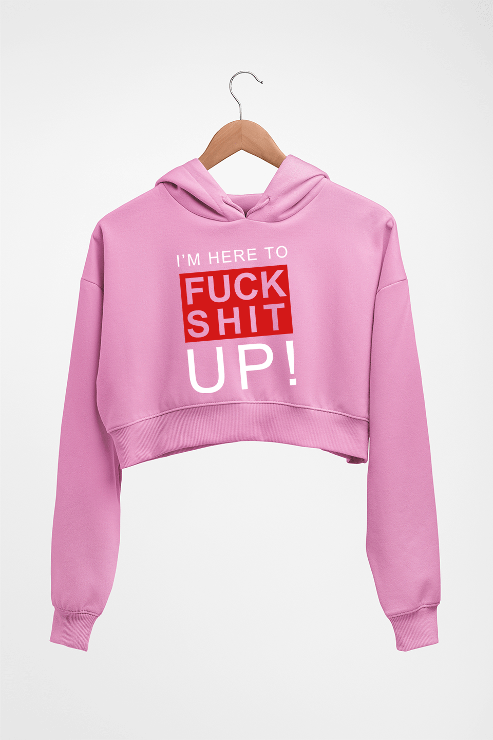 Fuck Crop HOODIE FOR WOMEN-Light Baby Pink-Ektarfa.online