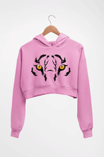 Load image into Gallery viewer, Tiger Eyes Crop HOODIE FOR WOMEN-Light Baby Pink-Ektarfa.online

