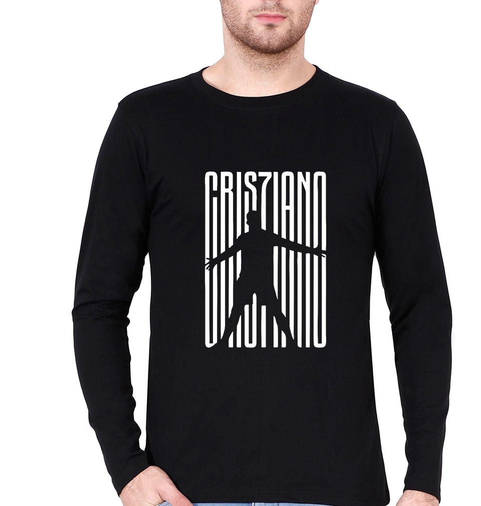 Cristiano Ronaldo CR7 Full Sleeves T-Shirt for Men-Black-Ektarfa.online