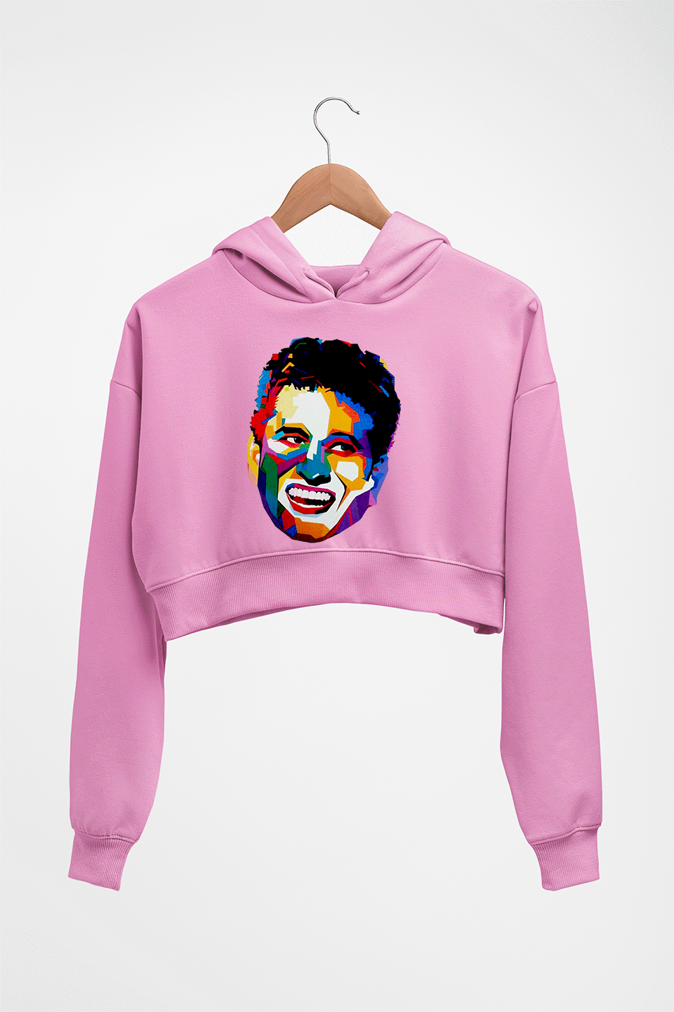 Sachin Tendulkar Crop HOODIE FOR WOMEN-Light Baby Pink-Ektarfa.online