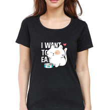 Load image into Gallery viewer, Cat T-Shirt for Women-Black-Ektarfa.online
