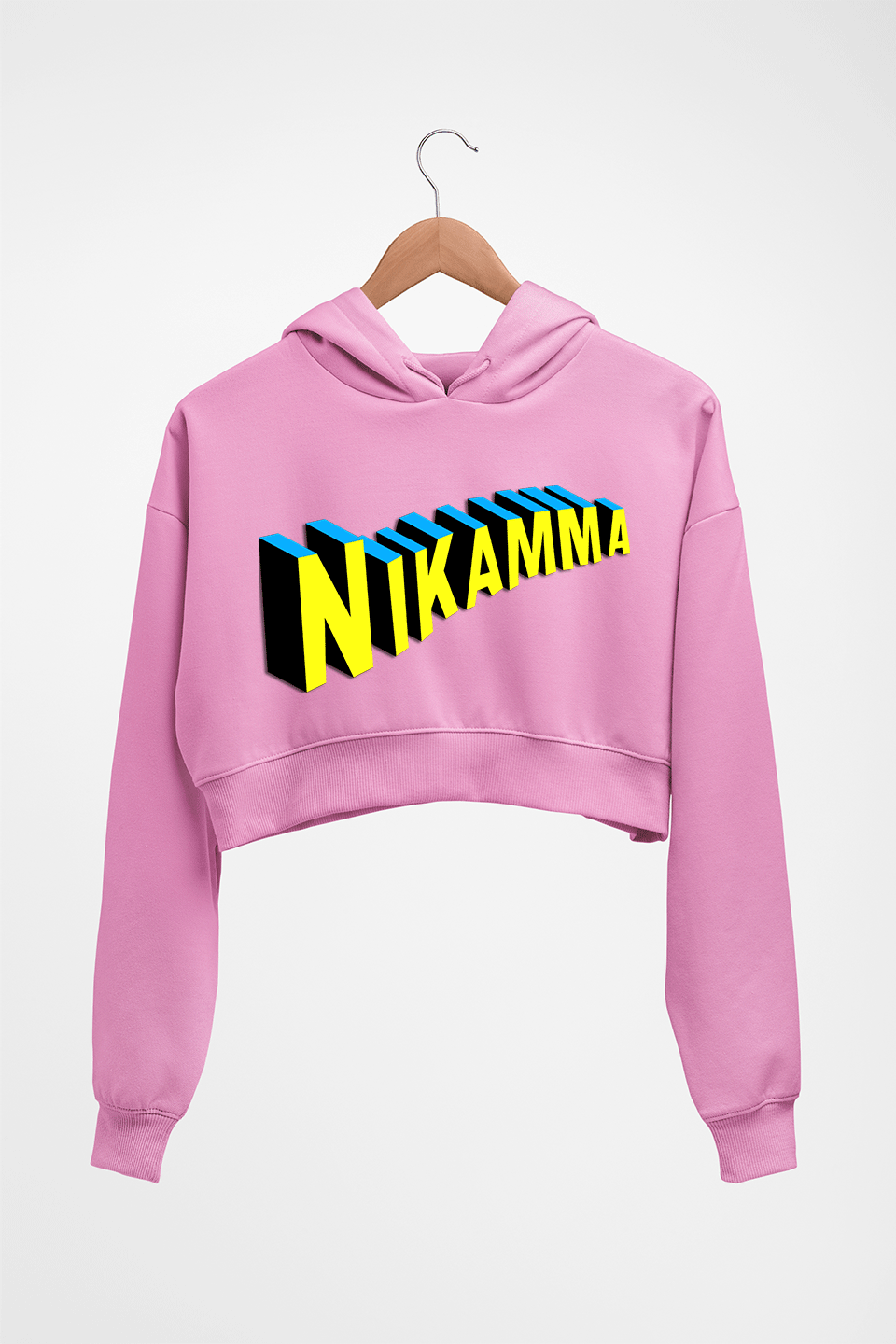 Nikamma Crop HOODIE FOR WOMEN-Light Baby Pink-Ektarfa.online