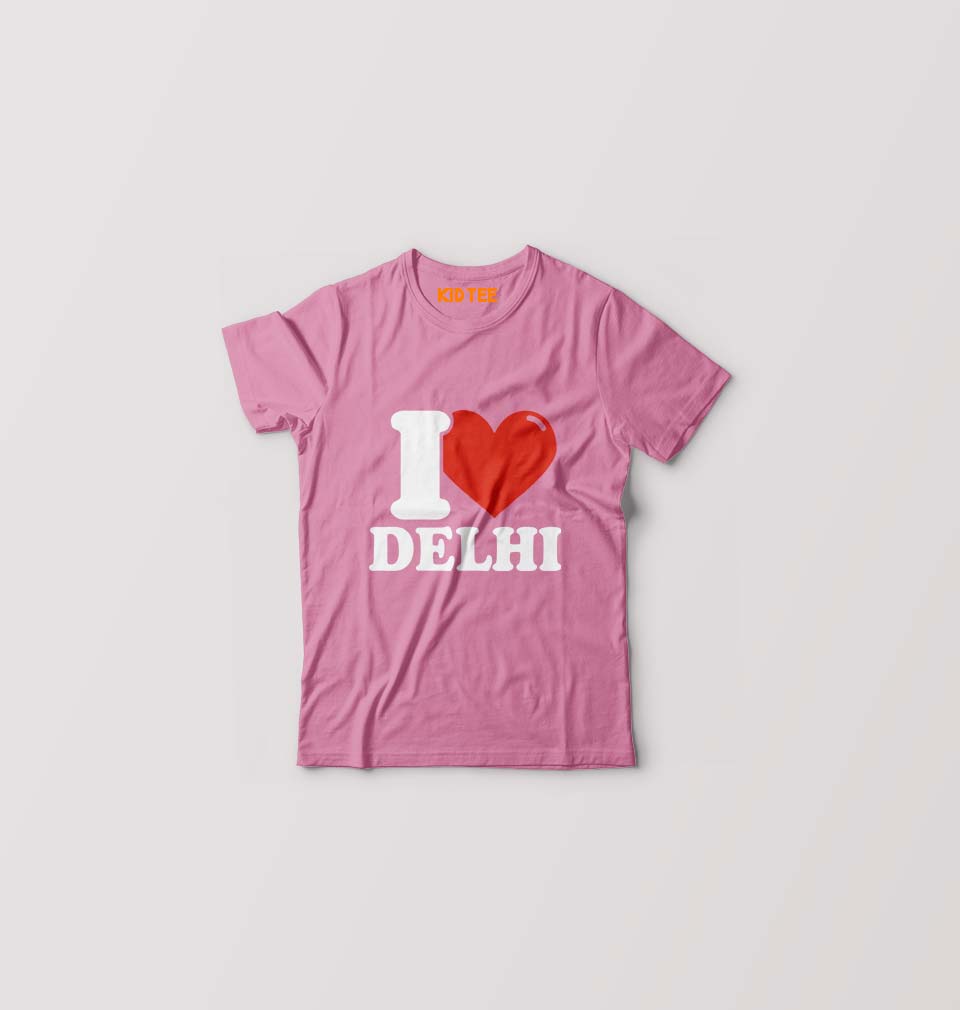 I Love Delhi Kids T-Shirt for Boy/Girl-Pink-Ektarfa.online