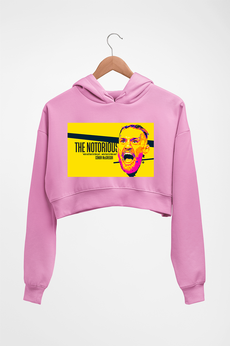 Conor McGregor UFC MMA Crop HOODIE FOR WOMEN-Light Baby Pink-Ektarfa.online