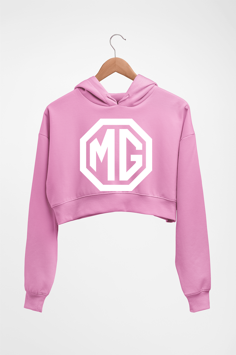Morris Garages(MG) Crop HOODIE FOR WOMEN-Light Baby Pink-Ektarfa.online