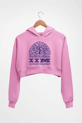 IIM Ahmedabad Crop HOODIE FOR WOMEN-Light Baby Pink-Ektarfa.online