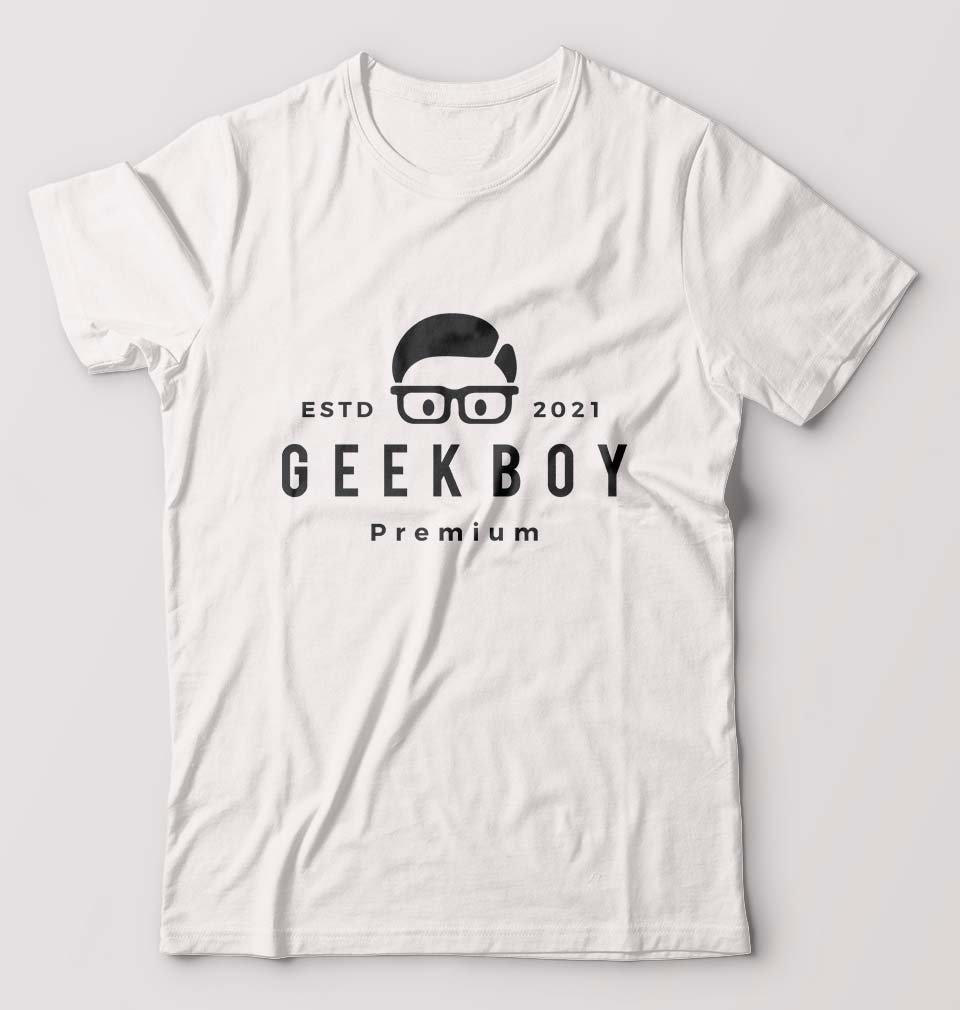 Geek T-Shirt for Men-White-Ektarfa.online