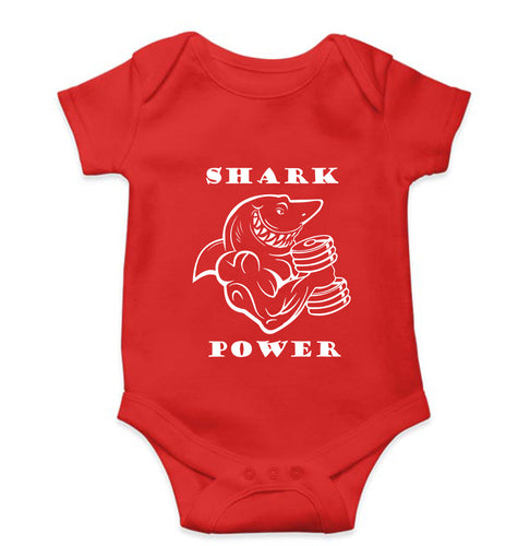 Gym Shark Power Kids Romper For Baby Boy/Girl-Red-Ektarfa.online
