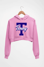 Load image into Gallery viewer, Varsity Tommy Crop HOODIE FOR WOMEN-Light Baby Pink-Ektarfa.online
