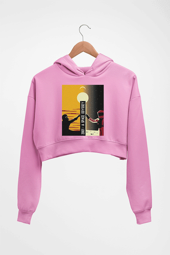 2001 A Space Odyssey Crop HOODIE FOR WOMEN-Light Baby Pink-Ektarfa.online