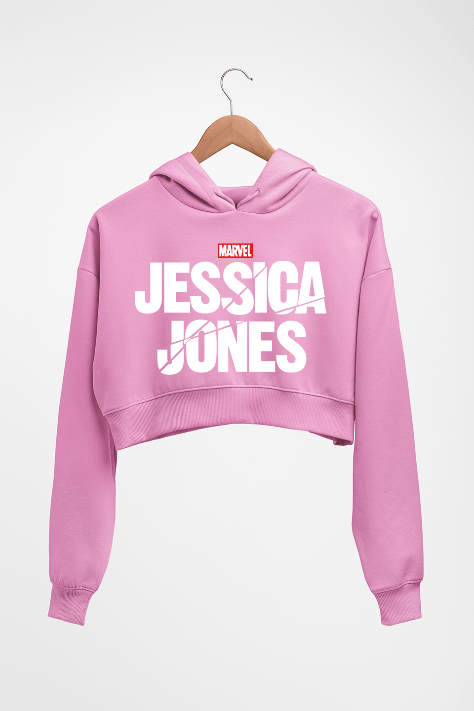 Jessica Jones Crop HOODIE FOR WOMEN-Light Baby Pink-Ektarfa.online