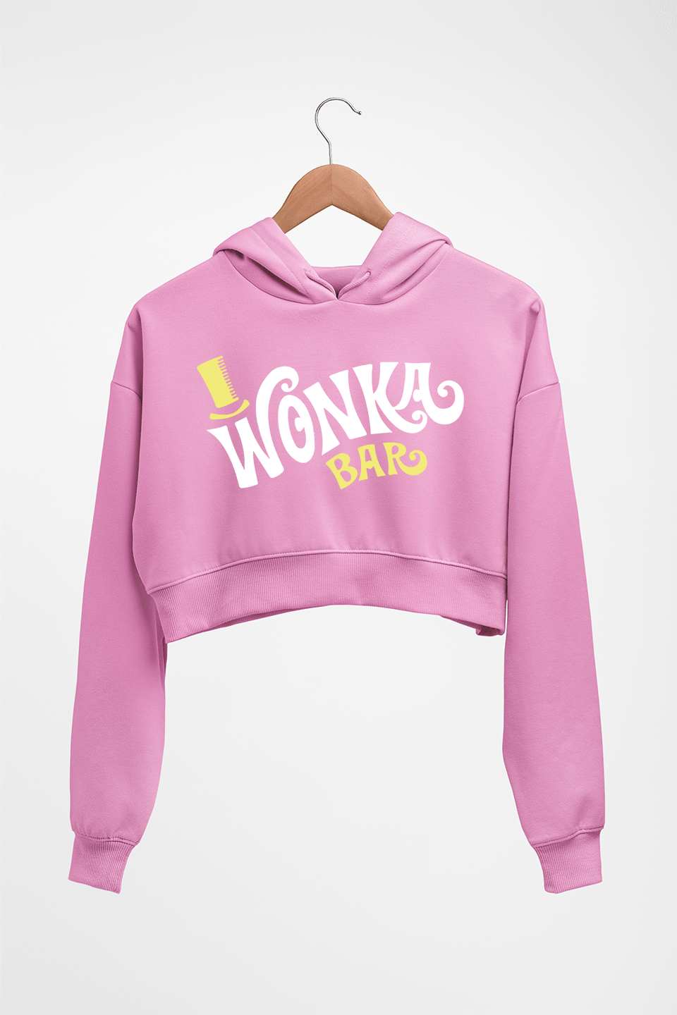 Wonka Bar Crop HOODIE FOR WOMEN-Light Baby Pink-Ektarfa.online