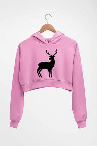 Deer Crop HOODIE FOR WOMEN-Light Baby Pink-Ektarfa.online