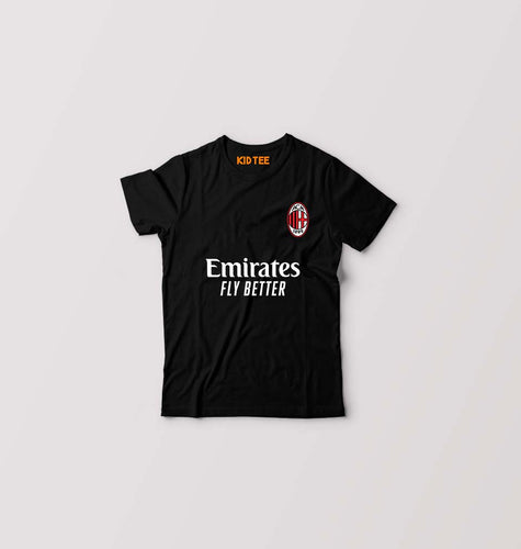 A.C. Milan 2021-22 Kids T-Shirt for Boy/Girl-Black-Ektarfa.online