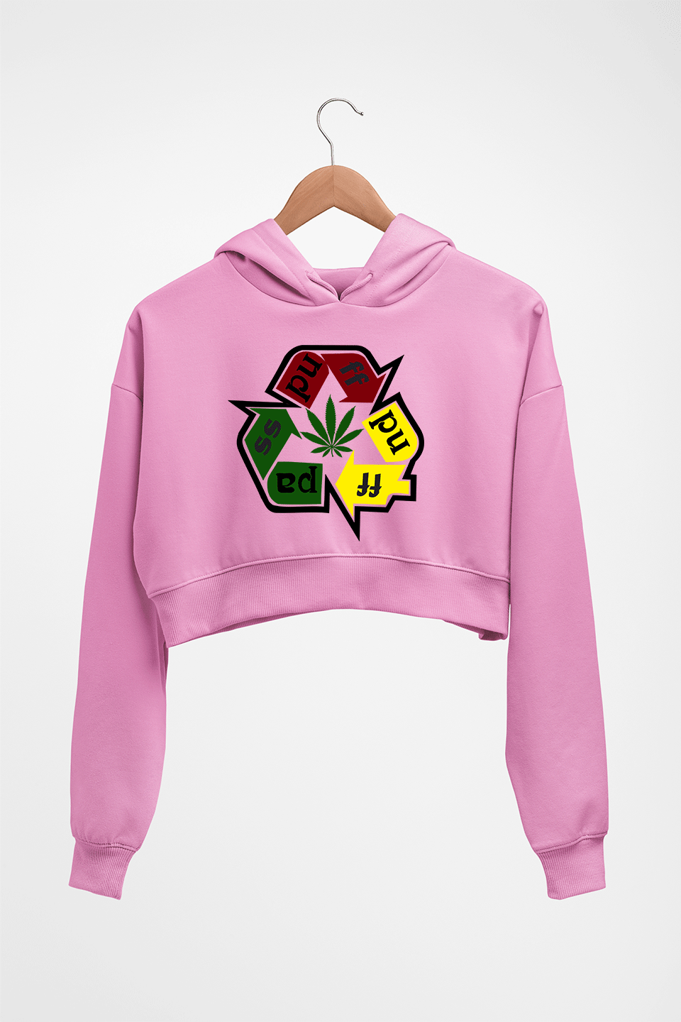 Weed Crop HOODIE FOR WOMEN-Light Baby Pink-Ektarfa.online