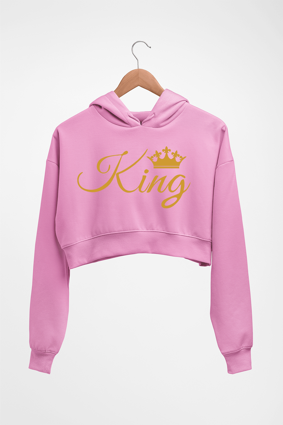 King Crop HOODIE FOR WOMEN-Light Baby Pink-Ektarfa.online