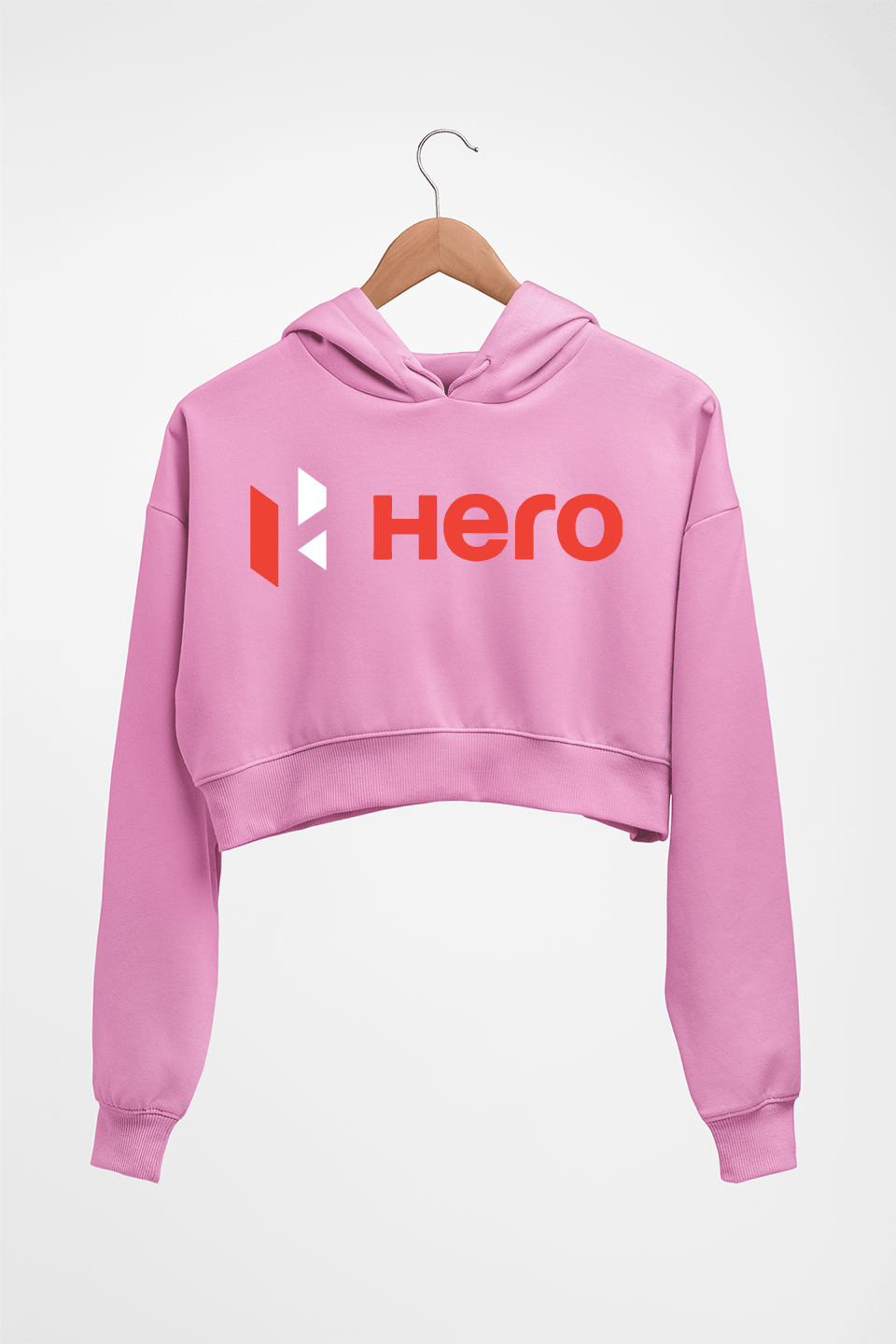 Hero MotoCorp Crop HOODIE FOR WOMEN-Light Baby Pink-Ektarfa.online
