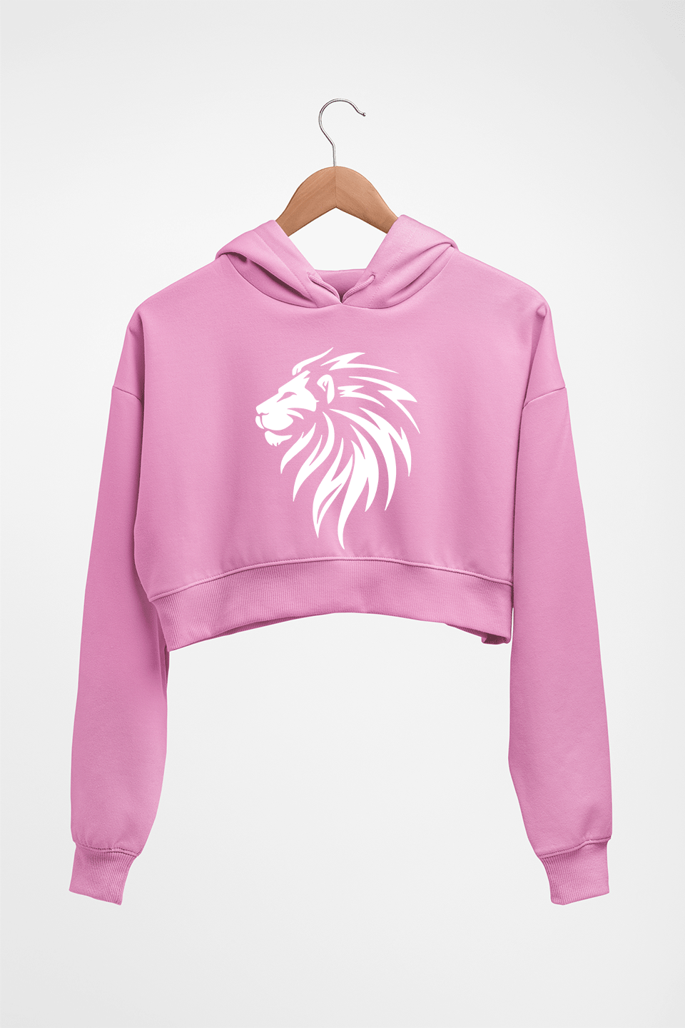 Lion Crop HOODIE FOR WOMEN-Light Baby Pink-Ektarfa.online