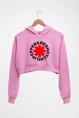 Red Hot Chili Peppers Crop HOODIE FOR WOMEN-Light Baby Pink-Ektarfa.online