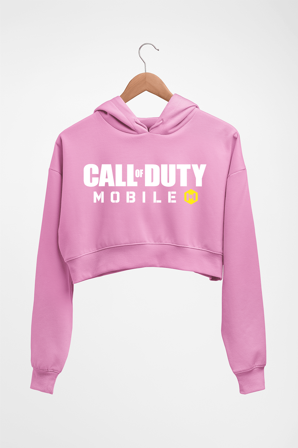 Call of Duty (COD) Crop HOODIE FOR WOMEN-Light Baby Pink-Ektarfa.online