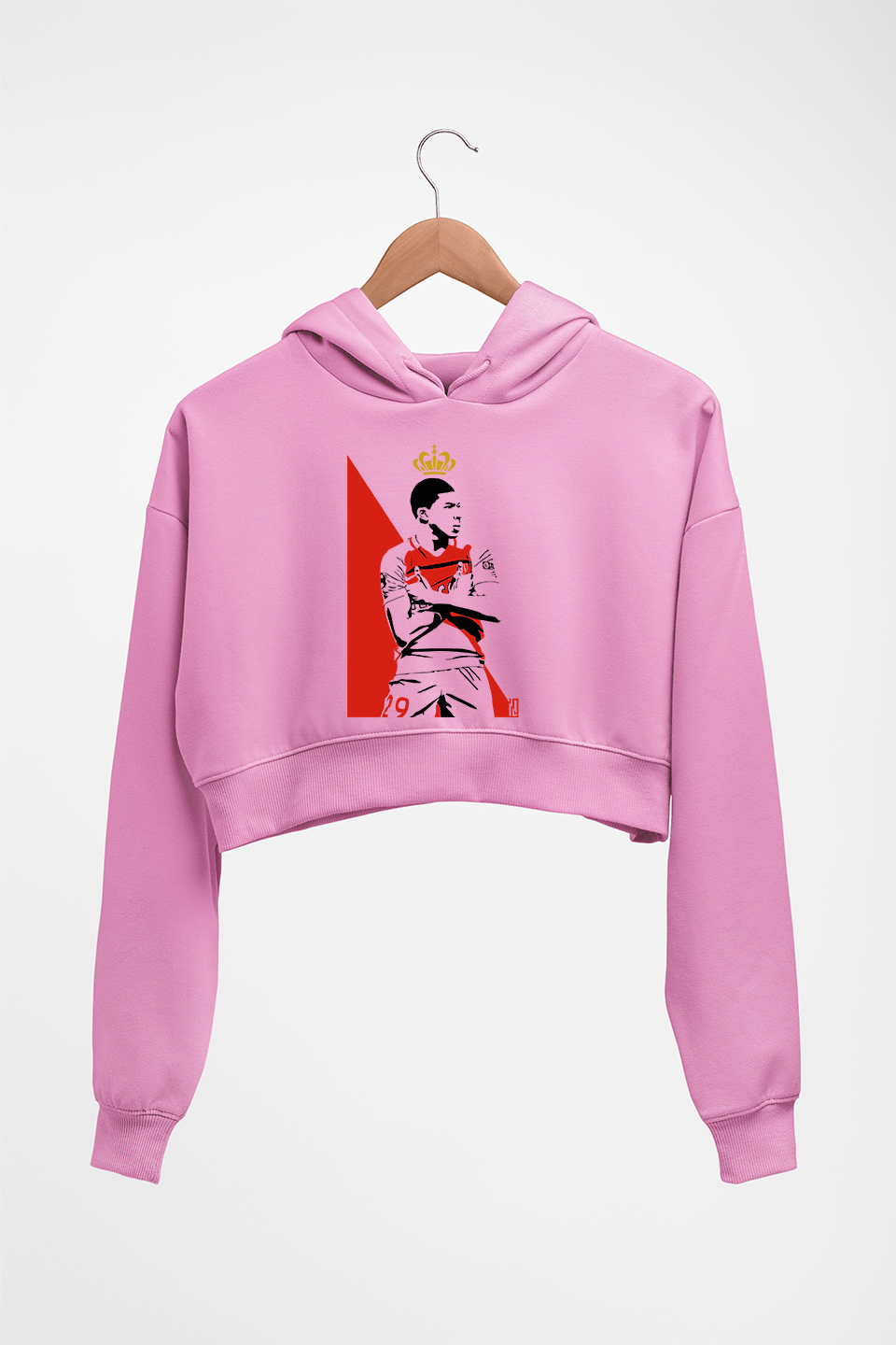 Kylian Mbappé Crop HOODIE FOR WOMEN-Light Baby Pink-Ektarfa.online