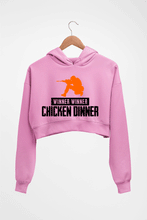 Load image into Gallery viewer, PUBG Winner Winner Chicken Dinner Crop HOODIE FOR WOMEN-Light Baby Pink-Ektarfa.online

