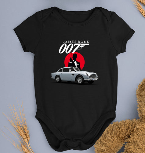 James Bond (007) Kids Romper For Baby Boy/Girl-0-5 Months(18 Inches)-Black-Ektarfa.online