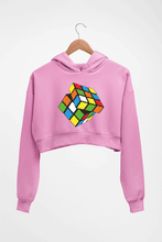Load image into Gallery viewer, Rubik&#39;s Cube Crop HOODIE FOR WOMEN-Light Baby Pink-Ektarfa.online
