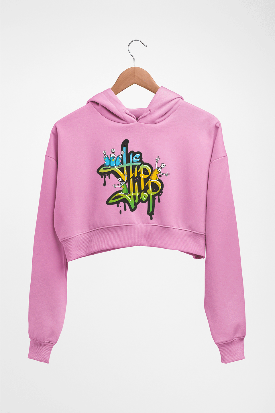 Hip Hop Crop HOODIE FOR WOMEN-Light Baby Pink-Ektarfa.online